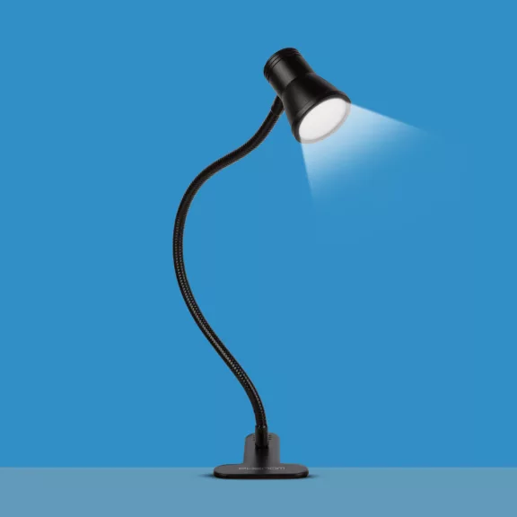 Flexibilis asztali lámpa - csipeszes - USB - állítható fényerő és színhőmérséklet - LED - fém Flexibilis asztali lámpa - csipeszes - USB - állítható fényerő és színhőmérséklet - LED - fém