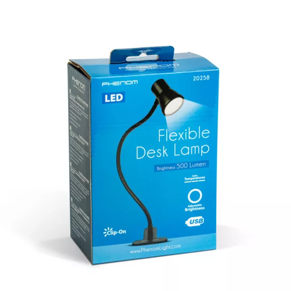 Flexibilis asztali lámpa - csipeszes - USB - állítható fényerő és színhőmérséklet - LED - fém Flexibilis asztali lámpa - csipeszes - USB - állítható fényerő és színhőmérséklet - LED - fém