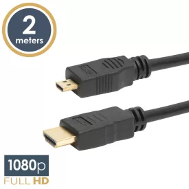 Micro HDMI kábel • 2 m aranyozott csatlakozóval