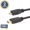 Micro HDMI kábel • 2 m aranyozott csatlakozóval