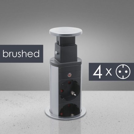 Rejtett elosztó 4-es szálcsiszolt ezüst