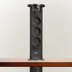 Motoros rejtett elosztó - fekete 3 x 250 V + USB-A, Type-C
