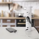 Motoros rejtett elosztó - fehér 3 x 250 V + 2 x USB