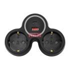 2-es elosztó dugalj, USB A+C