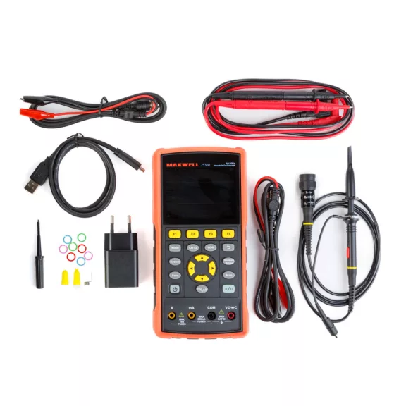 Kézi oszcilloszkóp - akkumulátoros - 3.5" színes LCD - AC/DC, 400V, 40MHz, 2 csatorna, 8K/4K Kézi oszcilloszkóp - akkumulátoros - 3.5" színes LCD - AC/DC, 400V, 40MHz, 2 csatorna, 8K/4K