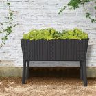 Splendor megemelt műanyag kerti virágláda 120l fonott rattan