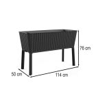 Splendor megemelt műanyag kerti virágláda 120l fonott rattan