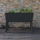 Splendor megemelt műanyag kerti virágláda 120l fonott rattan