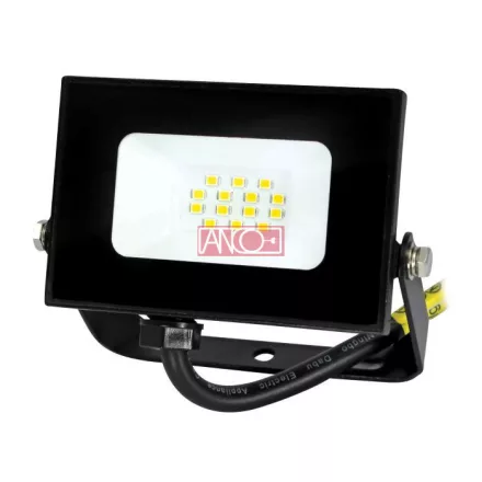 LED reflektor 10W – 800 lumen, fekete házas, energiatakarékos kültéri fényvető