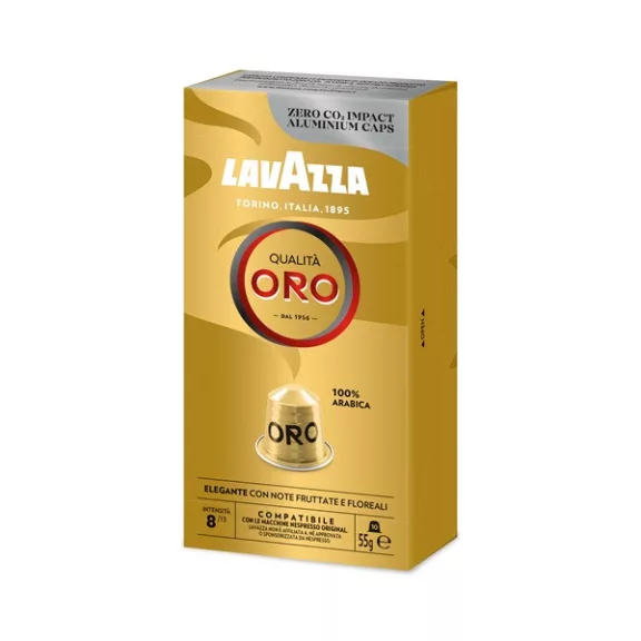LAVAZZA Oro Nespresso kompatibilis alumínium kapszula csomag 10 db x 5.5g, 100% Arabica LAVAZZA Oro Nespresso kompatibilis alumínium kapszula csomag 10 db x 5.5g, 100% Arabica