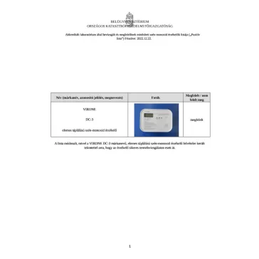 Szénmonoxid érzékelő LCD kijelzővel VIRONE DC-3