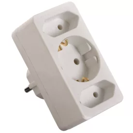 3-as elosztó, 1 földelt + 2 Euro 