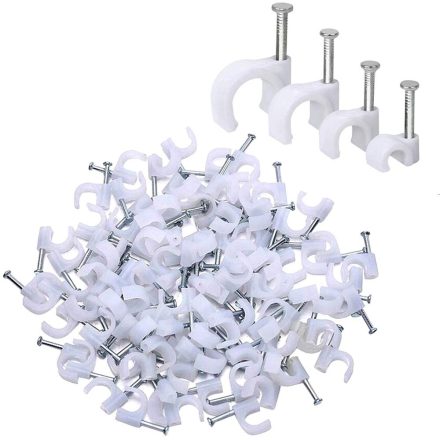 Kábelrögzítő 7-10mm, fehér, 100 db