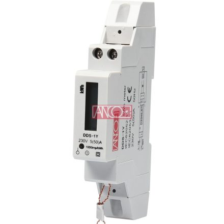 Digitális almérő DIN sínre, 1 pólusú, számlázási célokra nem alkalmas, 5(50)A 1000imp/kWh