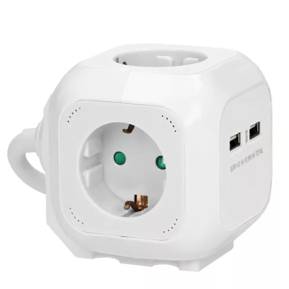 Asztali eloszó 4-es+USB Cube Asztali eloszó 4-es+USB Cube