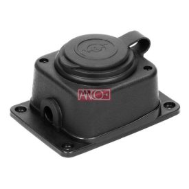   Elosztó 1-es szerelhető gumis, IP44 16A fekete vezeték nélkül.