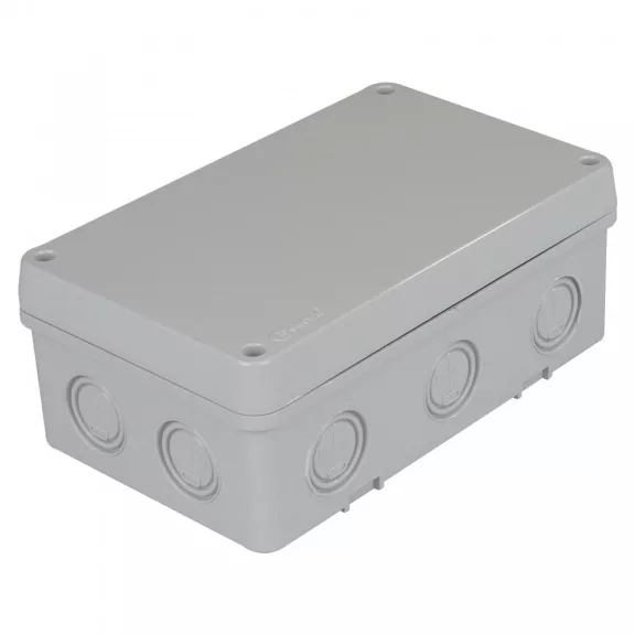 KÖTŐDOBOZ 110X180X70 IP67 PERFORÁLT OLDALFALÚ, TELI TETŐ, 10DB KIKÖNNYÍTÉS KÖTŐDOBOZ 110X180X70 IP67 PERFORÁLT OLDALFALÚ, TELI TETŐ, 10DB KIKÖNNYÍTÉS