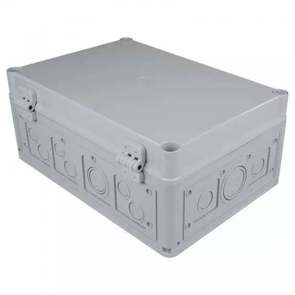 KÖTŐDOBOZ, ABS, IP67, TELI NYITHATÓ TETŐ ZSANÉRRAL 250X360X150 KÖTŐDOBOZ, ABS, IP67, TELI NYITHATÓ TETŐ ZSANÉRRAL 250X360X150