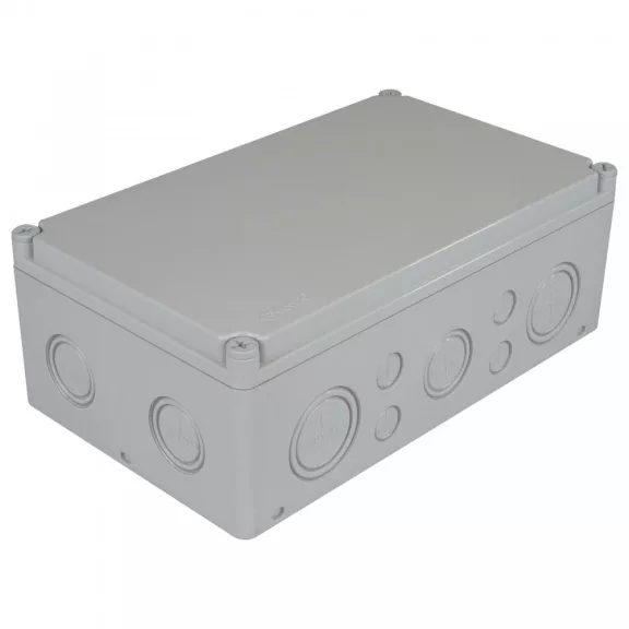 KÖTŐDOBOZ 180X300X110 IP67 PERFORÁLT OLDALFAL, TELI TETŐ, 10DB KIKÖNNYÍTÉS KÖTŐDOBOZ 180X300X110 IP67 PERFORÁLT OLDALFAL, TELI TETŐ, 10DB KIKÖNNYÍTÉS