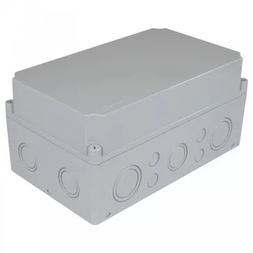   KÖTŐDOBOZ 180X300X150 IP67 PERFORÁLT OLDALFAL, TELI TETŐ, 10DB KIKÖNNYÍTÉS