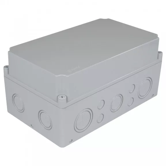 KÖTŐDOBOZ 180X300X150 IP67 PERFORÁLT OLDALFAL, TELI TETŐ, 10DB KIKÖNNYÍTÉS KÖTŐDOBOZ 180X300X150 IP67 PERFORÁLT OLDALFAL, TELI TETŐ, 10DB KIKÖNNYÍTÉS