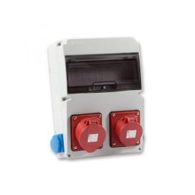   IPARI DOBOZ SZERELT 220X300-1X(5P16A)+1X(5P32A)+2X(2P+F)OLDALSÓ IP44