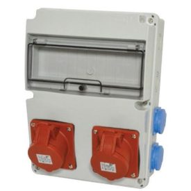   IPARI DOBOZ SZERELT 220X300-1X(5P16A)+1X(5P32A)+4X(2P+F)OLDALSÓ IP44