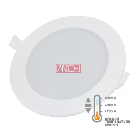 Led panel 12W, kerek, süllyesztett