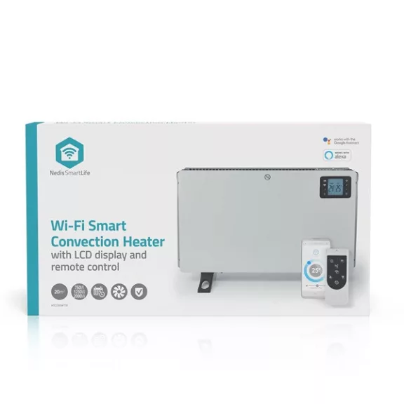 NEDIS HTCO50WTW smart konvektor, Wi-Fi, 2000W, távirányító programozható termosztát és időzítő
