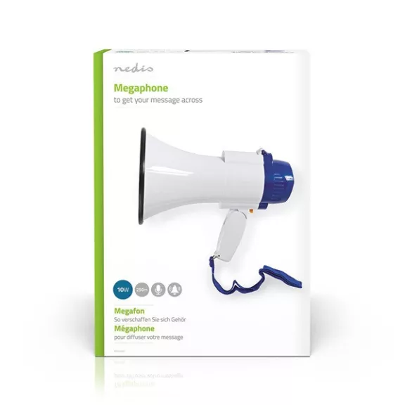 Nedis MEPH150WT megafon, hatótáv: 250m, max. hangerő: 115dB, beépített mikrofonb, beépített sziréna, felvéte Nedis MEPH150WT megafon, hatótáv: 250m, max. hangerő: 115dB, beépített mikrofonb, beépített sziréna, felvéte