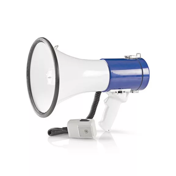 Nedis MEPH200WT megafon, beépített sziréna, hatótávolság 1500 m, 135dB, levehető mikrofon, 25W Nedis MEPH200WT megafon, beépített sziréna, hatótávolság 1500 m, 135dB, levehető mikrofon, 25W