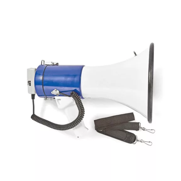 Nedis MEPH200WT megafon, beépített sziréna, hatótávolság 1500 m, 135dB, levehető mikrofon, 25W Nedis MEPH200WT megafon, beépített sziréna, hatótávolság 1500 m, 135dB, levehető mikrofon, 25W