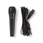 Nedis MPWD15BK dinamikus mikrofon, 5m levehető kábel, 80Hz-12kHz,  600 Omh, 75dB, utazó tok, integrált kapcsoló