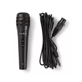   Nedis MPWD15BK dinamikus mikrofon, 5m levehető kábel, 80Hz-12kHz,  600 Omh, 75dB, utazó tok, integrált kapcsoló