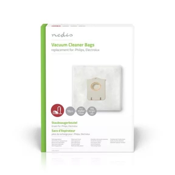 Nedis DUBG220AEP12 S-BAG porzsák, kompatibilis: Philips / Electrolux , 12db/csomag