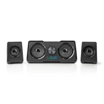   Nedis GSPR21022BK gamer hangszóró készlet, csatornák: 2.2, USB tápellátás, 3,5 mm jack, 48 W, LED, hangerőszabályozó