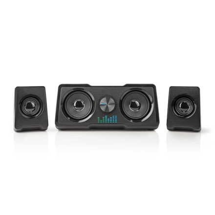Nedis GSPR21022BK gamer hangszóró készlet, csatornák: 2.2, USB tápellátás, 3,5 mm jack, 48 W, LED, hangerőszabályozó