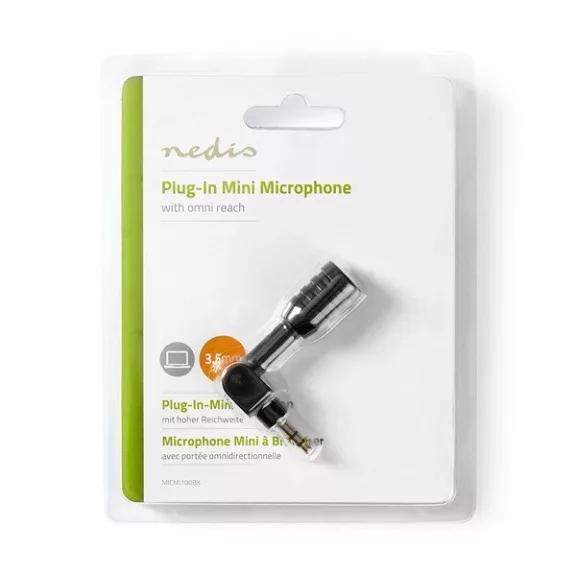 Nedis MICMJ100BK notebook mikrofon, 3,5mm jack dugó