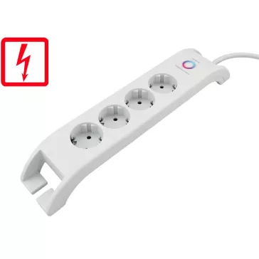 Asztali elosztó 4-es+2xUSB-A, túlfesz.