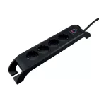 Asztali elosztó 4-es+2xUSB-A, túlfesz.
