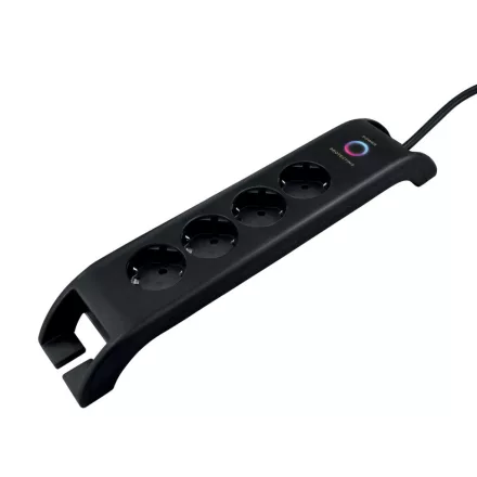 Asztali elosztó 4-es+2xUSB-A, túlfesz.