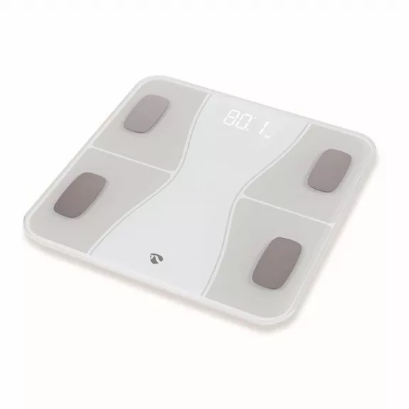 Nedis BTHPS11WT Bluetooth® okos személy mérleg, max. terhelés 180kg, Android™ / IOS Nedis BTHPS11WT Bluetooth® okos személy mérleg, max. terhelés 180kg, Android™ / IOS