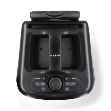   Nedis SPPT2480BK bluetooth hangszóró, 2x 5.25" mélynyomó, 2 x 2" magassugárzó, 240W, 5 óra lejátszási idő, akku