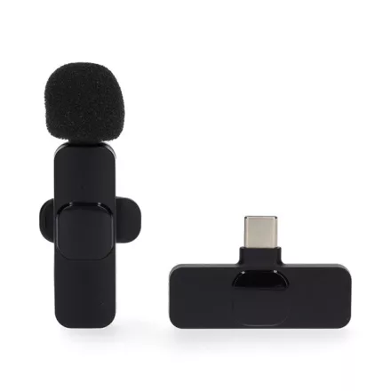 Nedis MICW110BK vezeték nélküli mikrofon, használható Notebook / Okostelefon / Tablet,  USB Type-C™