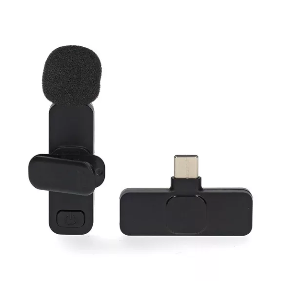 Nedis MICW110BK vezeték nélküli mikrofon, használható Notebook / Okostelefon / Tablet, USB Type-C™ Nedis MICW110BK vezeték nélküli mikrofon, használható Notebook / Okostelefon / Tablet, USB Type-C™