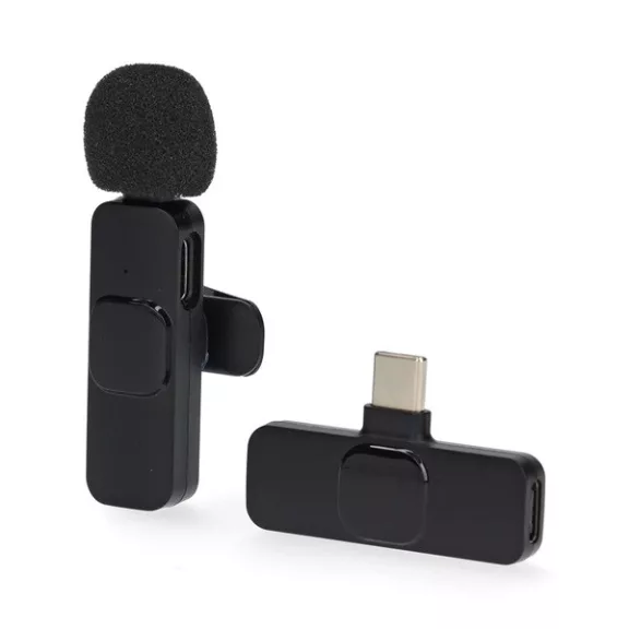 Nedis MICW110BK vezeték nélküli mikrofon, használható Notebook / Okostelefon / Tablet, USB Type-C™ Nedis MICW110BK vezeték nélküli mikrofon, használható Notebook / Okostelefon / Tablet, USB Type-C™