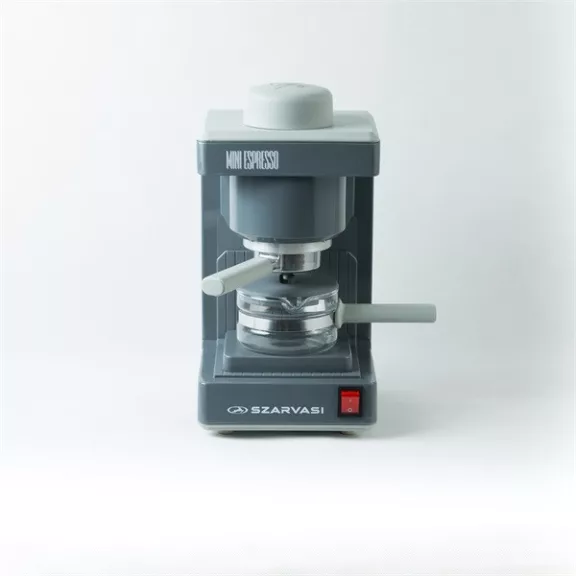 Szarvasi SZV-612/3 Mini presszókávéfőző, szürke, 800W,  2 / 6 személyes kivitel, üveg kiöntő edény, zárócsavar