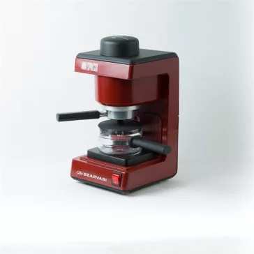   Szarvasi SZV-612/3 Mini presszókávéfőző + SZV102 Öko vízkőoldó szett, bordó, 800W, 2/6 személyes kivitel