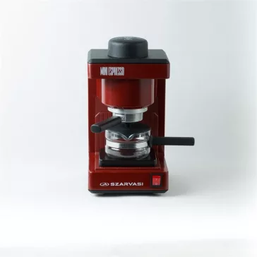   Szarvasi SZV-612/3 Mini presszókávéfőző + SZV102 Öko vízkőoldó szett, bordó, 800W, 2/6 személyes kivitel