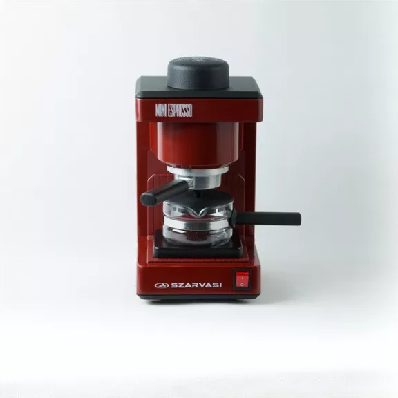 Szarvasi SZV-612/3 Mini presszókávéfőző + SZV102 Öko vízkőoldó szett, bordó, 800W, 2/6 személyes kivitel